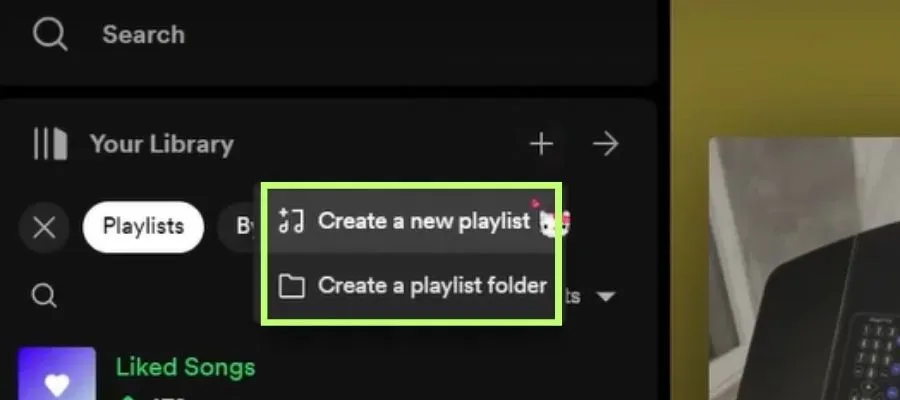 Select Create a Playlist Folder to Create New Folder for Spotify Playlists