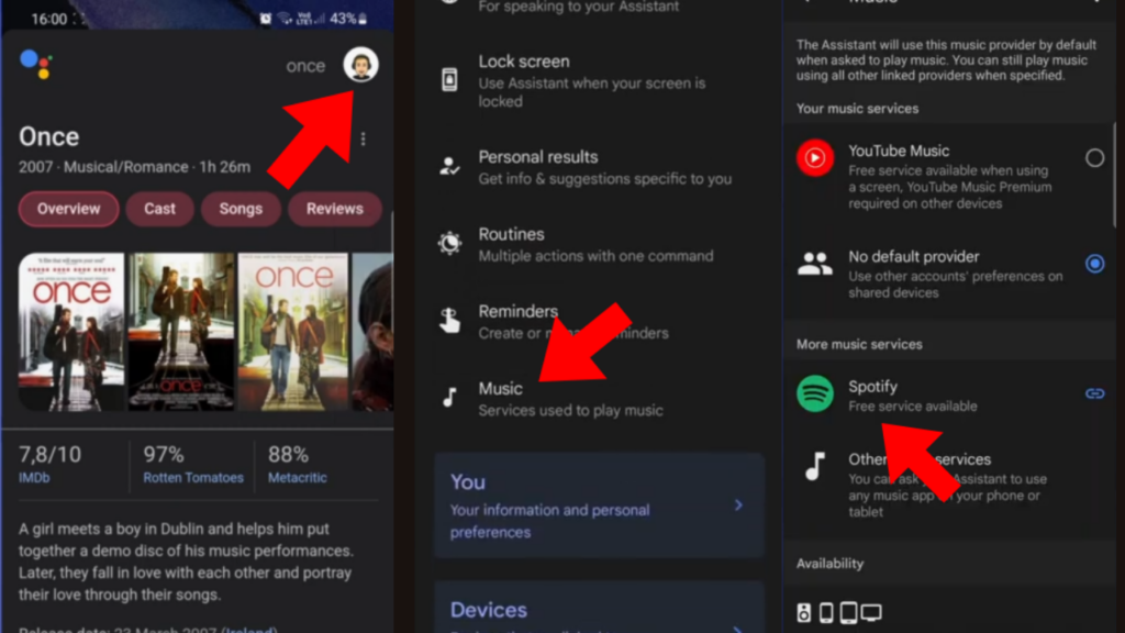 How to set spotify as default music player in android using google assistant settings